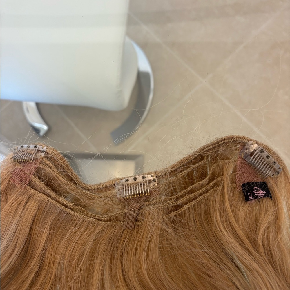 Elegant Wavy Three Layers Clip On Hair Extension in Dark Blond . - Picture 5 of 7